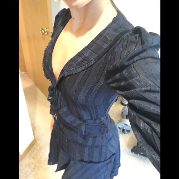 NWT finders keepers sz XS holiday navy dress - Picture 8 of 8